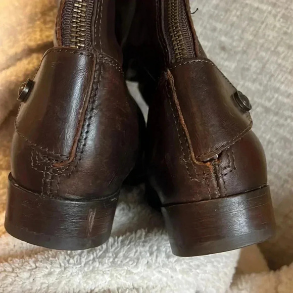 FRYE brown tall back zip boots size 7 - Picture 4 of 8